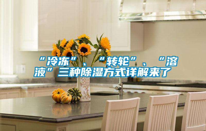 “冷凍”、“轉輪”、“溶液”三種除濕方式詳解來了