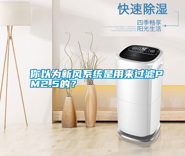 你以為新風系統是用來過濾PM2.5的？
