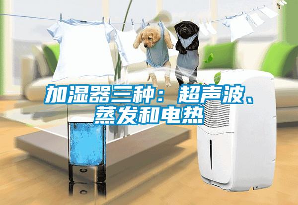 加濕器三種：超聲波、蒸發和電熱