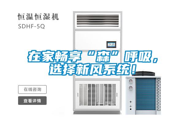 在家暢享“森”呼吸，選擇新風系統！