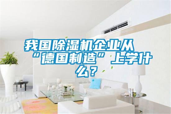 我國除濕機企業從“德國制造”上學什么？