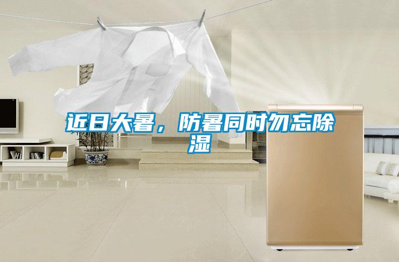 近日大暑，防暑同時勿忘除濕