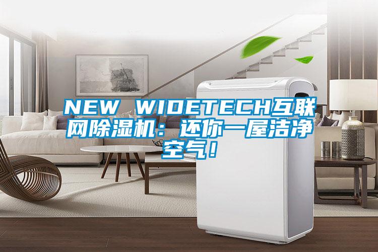 NEW WIDETECH互聯網除濕機：還你一屋潔凈空氣！