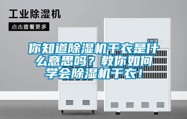 你知道除濕機干衣是什么意思嗎？教你如何學會除濕機干衣！
