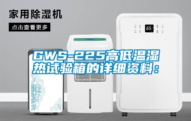 GWS-225高低溫濕熱試驗箱的詳細資料：