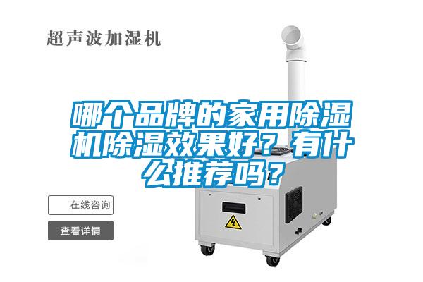 哪個品牌的家用除濕機除濕效果好？有什么推薦嗎？