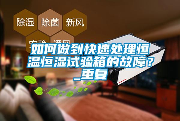 如何做到快速處理恒溫恒濕試驗箱的故障？_重復
