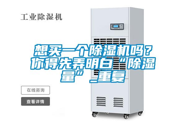想買一個除濕機嗎？你得先弄明白“除濕量”_重復