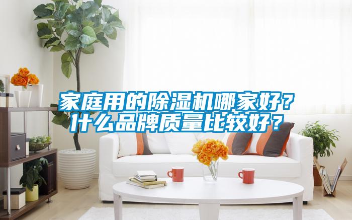 家庭用的除濕機哪家好？什么品牌質量比較好？