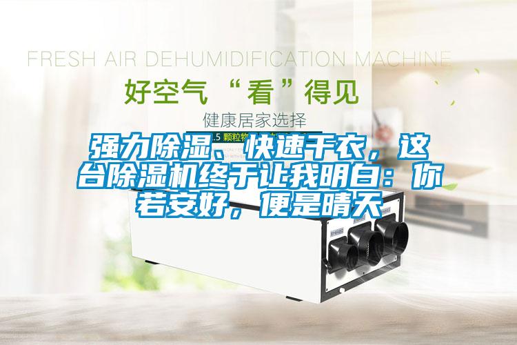 強力除濕、快速干衣，這臺除濕機終于讓我明白：你若安好，便是晴天