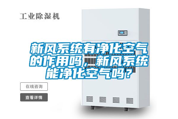 新風系統有凈化空氣的作用嗎，新風系統能凈化空氣嗎？