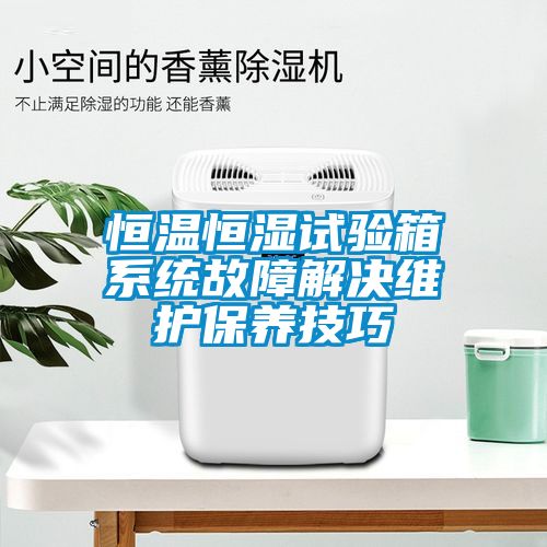 恒溫恒濕試驗箱系統故障解決維護保養技巧