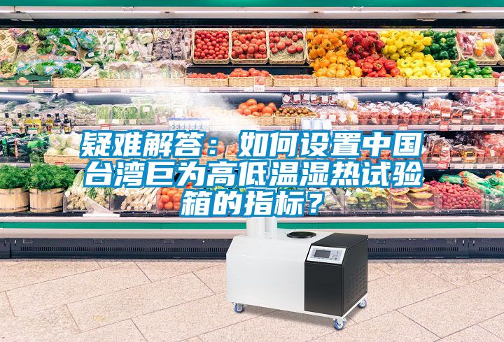 疑難解答：如何設置中國臺灣巨為高低溫濕熱試驗箱的指標？