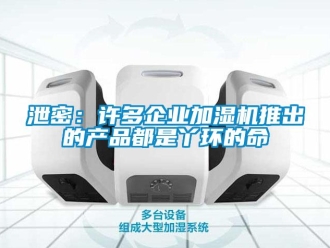 知識百科泄密：許多企業加濕機推出的產品都是丫環的命