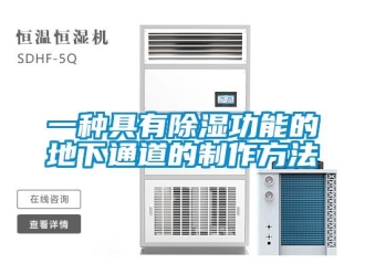 企業新聞一種具有除濕功能的地下通道的制作方法