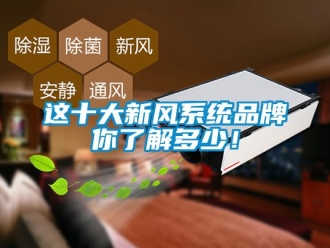 企業新聞這十大新風系統品牌你了解多少！