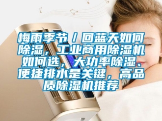 常見問題梅雨季節／回藍天如何除濕，工業商用除濕機如何選，大功率除濕、便捷排水是關鍵，高品質除濕機推薦