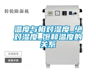 知識百科溫度與相對濕度_絕對濕度_飽和溫度的關系