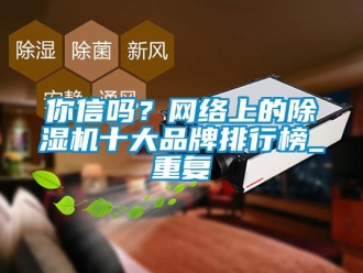 企業新聞你信嗎？網絡上的除濕機十大品牌排行榜_重復