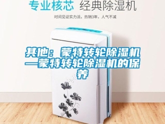 常見問題其他：蒙特轉輪除濕機—蒙特轉輪除濕機的保養