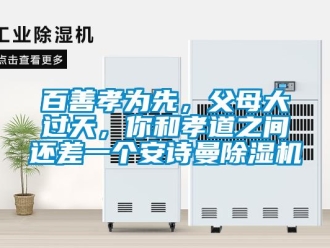 企業新聞百善孝為先，父母大過天，你和孝道之間還差一個安詩曼除濕機