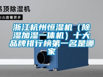 企業新聞浙江杭州恒濕機（除濕加濕一體機）十大品牌排行榜第一名是哪家