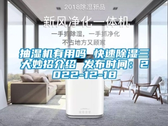 企業新聞抽濕機有用嗎 快速除濕三大妙招介紹 發布時間：2022-12-18